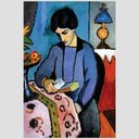 Ver imagem 2 de Quadro August Macke Lesende Frau Tela No Chassi 45X30Cm