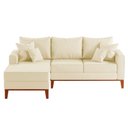 Ver imagem 1 de Sofá 3 Lugares Beny com Chaise Esquerdo Corino Bege