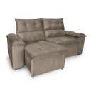 Ver imagem 5 de Sofá Retrátil e Reclinável 2 Lugares Verona 1,50m- Élpis Móveis - Veludo Capuccino