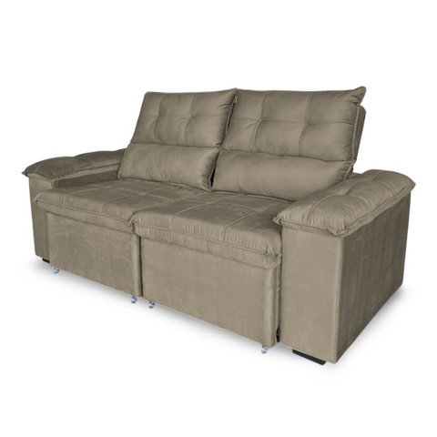 Sofá Retrátil e Reclinável 2 Lugares Verona 1,50m- Élpis Móveis - Veludo Capuccino