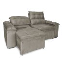 Ver imagem 3 de Sofá Retrátil e Reclinável 2 Lugares Verona 1,50m- Élpis Móveis - Veludo Capuccino