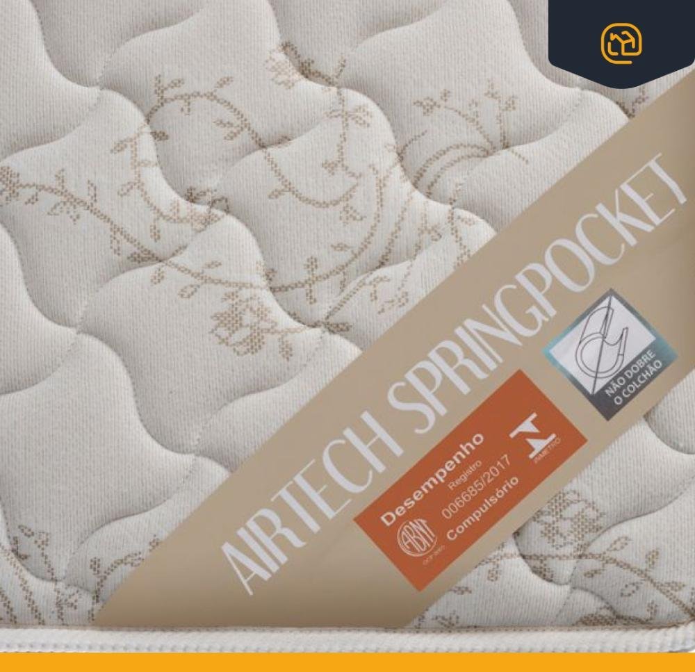 Cama Box Baú Queen + Colchão de Molas Ensacadas Ortobom Airtech Bege 158cm suporta até 150 Kg - 7