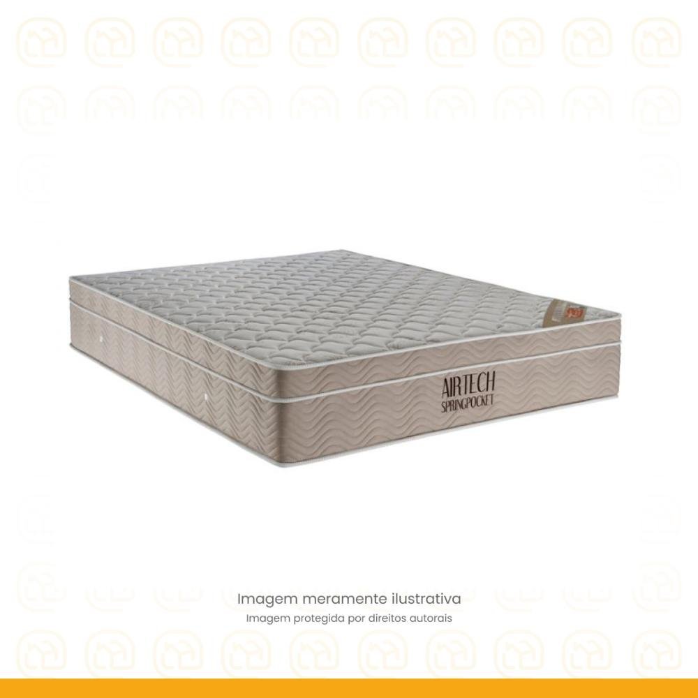 Cama Box Baú Queen + Colchão de Molas Ensacadas Ortobom Airtech Bege 158cm suporta até 150 Kg - 4