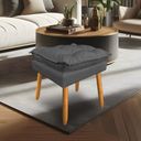 Ver imagem 1 de Puff Decorativo Opala Suede Cinza Grafite Pés Palito Dal Poz Estofados