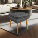 Ver imagem 1 de Puff Decorativo Opala Suede Cinza Grafite Pés Palito Dal Poz Estofados