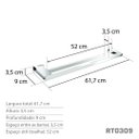 Ver imagem 4 de Toalheiro Duplo 60 cm Inox Grafite - Kromus RT0309G