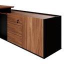 Ver imagem 6 de Mesa Diretor X com Armário Caixa de Tomadas e 3 Gavetas 200cm Tampo Cavado para Escritório Corporate