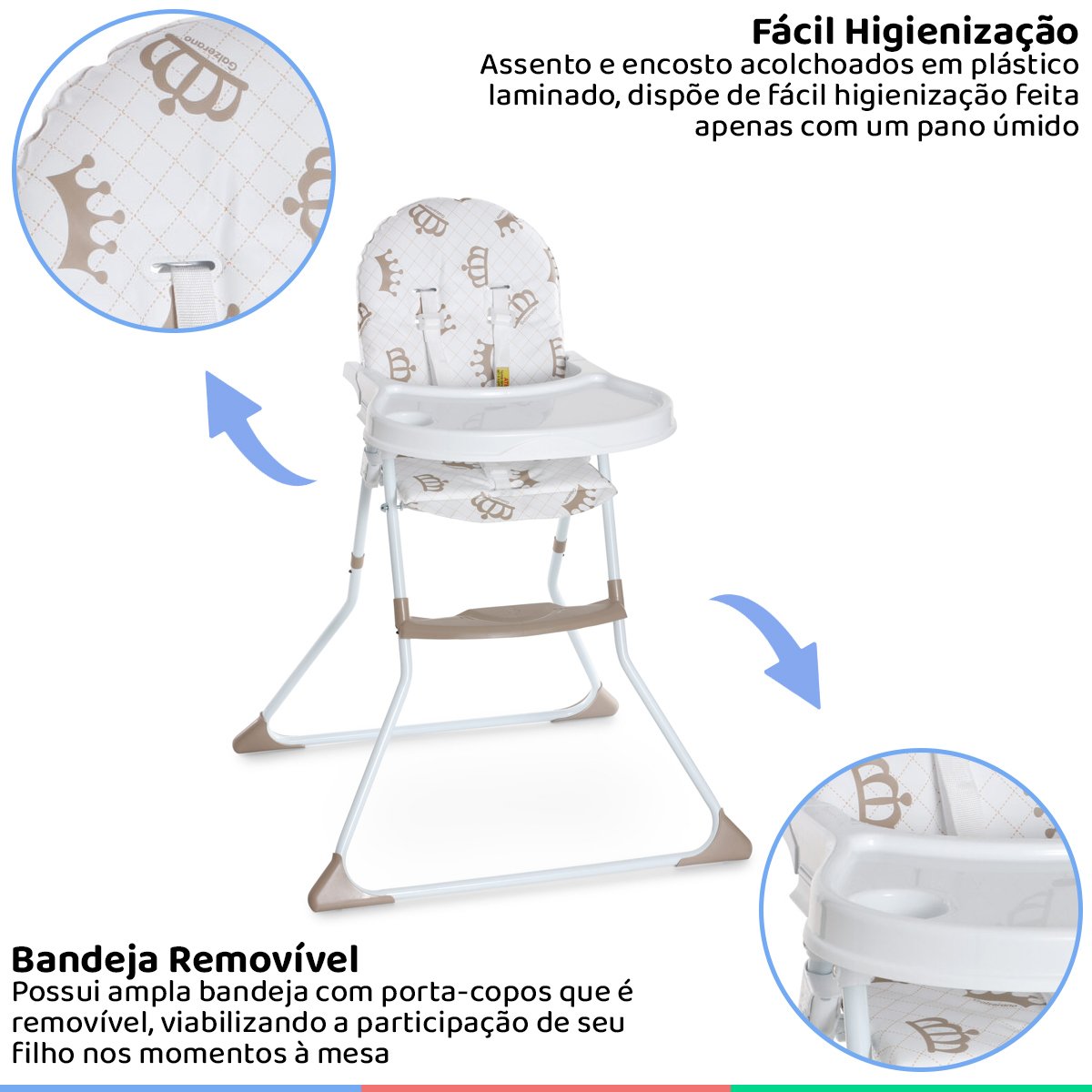 Cadeira Alta De Bebê Para Alimentação Refeição Até 23 Kg Nick Real Galzerano - 2