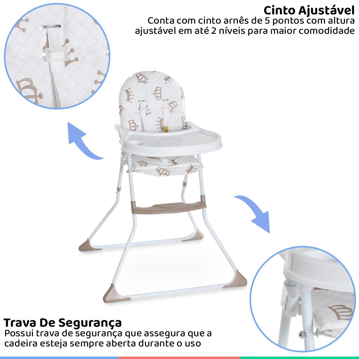 Cadeira Alta De Bebê Para Alimentação Refeição Até 23 Kg Nick Real Galzerano - 4