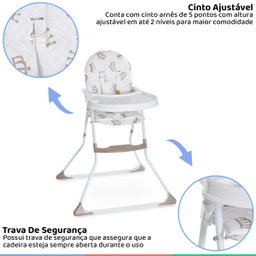 Cadeira Alta De Bebê Para Alimentação Refeição Até 23 Kg Nick Real Galzerano - 4