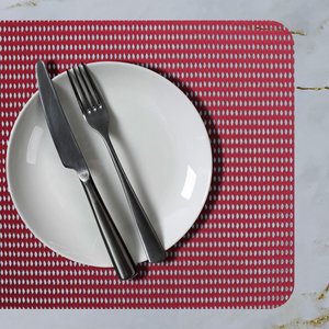 4 Jogo Americano Pvc Vermelho Antiderrapante 29x44 Id Decor