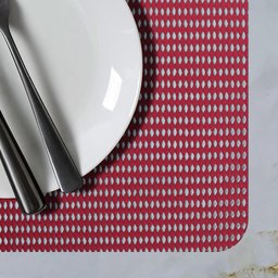4 Jogo Americano Pvc Vermelho Antiderrapante 29x44 Id Decor - 5