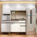 Ver imagem 1 de Armário de Cozinha Completa 120 com Balcão para Pia 9 Portas Madrid - Freijó/supremo