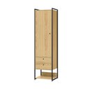Ver imagem 5 de Closet Industrial Solteiro Armario Com Cabideiro + 2 Gavetas Olivar - Pinus - Cor: Marrom