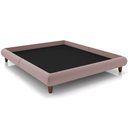 Ver imagem 1 de Cama Casal Base Box Pés de Madeira 156cm Otto P05 Veludo Rosê - Lyam Decor
