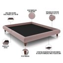 Ver imagem 4 de Cama Casal Base Box Pés de Madeira 156cm Otto P05 Veludo Rosê - Lyam Decor