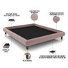Cama Casal Base Box Pés de Madeira 156cm Otto P05 Veludo Rosê - Lyam Decor - 4