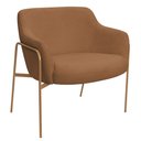 Ver imagem 1 de Poltrona Decorativa Jade Base Aço Ouro Fosco Bouclé Terracota - Nexta Casa