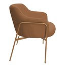 Ver imagem 7 de Poltrona Decorativa Jade Base Aço Ouro Fosco Bouclé Terracota - Nexta Casa