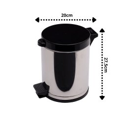 Lixeira Aço Inox com Pedal e Recipiente Plástico 4,5 Litros - 3
