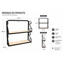 Ver imagem 3 de Porta Condimentos de Parede 2 Prateleiras Madeira Aço Preto