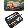 Kit 04 Utencilios e Estojo Case para Churrasco Inox - 10