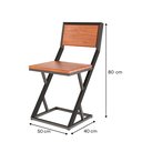 Ver imagem 4 de Cadeira Mônaco em Madeira Peroba e Estrutura Metálica – Design Industrial e Durabilidade