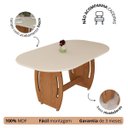 Ver imagem 2 de Mesa de Jantar para 6 Cadeiras Oval em Mdf Estrutura Robusta e Elegante:nature/ Off White