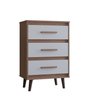 Cômoda 3 Gavetas Pequena Mila para Quartos e Closets - Savana/off White - 1