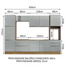 Ver imagem 4 de Armário de Cozinha Completa 320cm Rustic/Cinza Lux Madesa 03