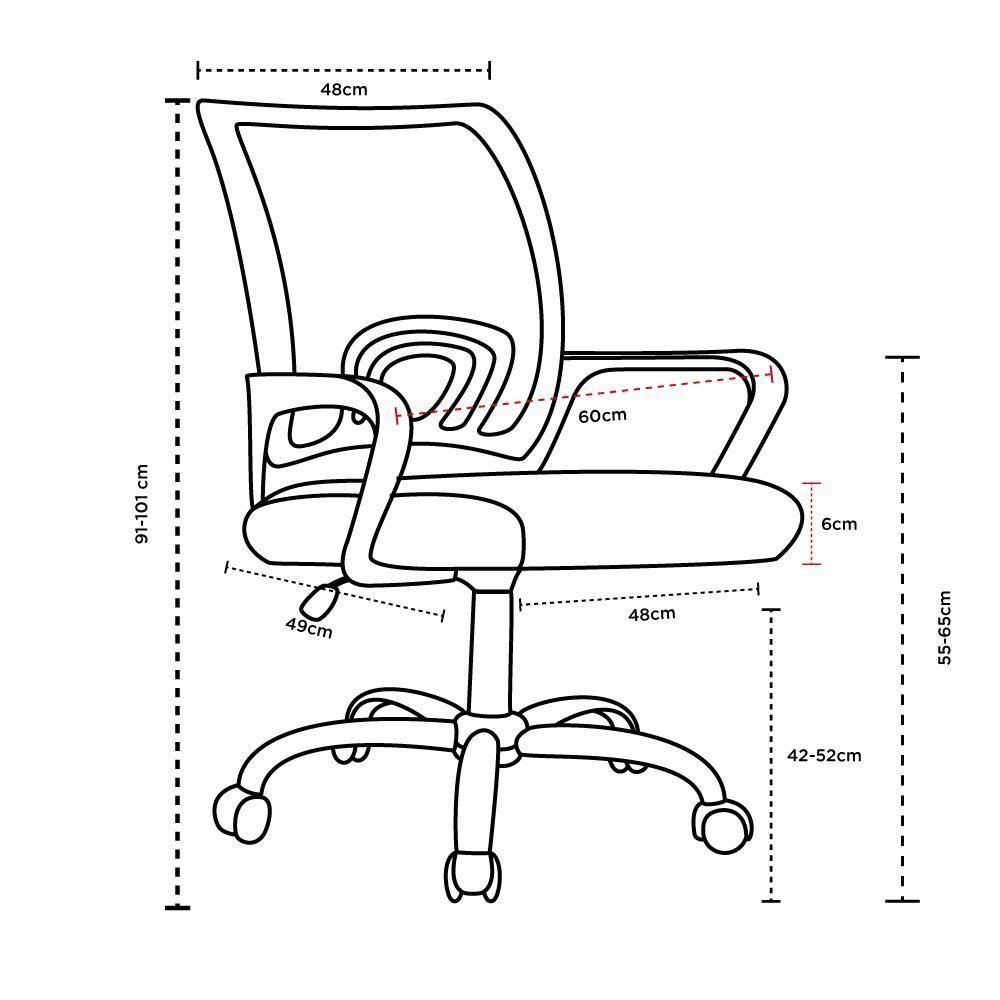 Cadeira de Escritório Secretária Base Cromada com Rodinha Fortt Lisboa Rosa - Csf02-r - 7