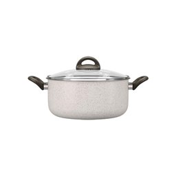 Caçarola com Tampa 24 Cm Revestimento Cerâmico Antiaderente Mineral Resist Cor Vanilla Ceramic - 1