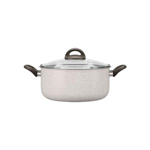 Caçarola com Tampa 24 Cm Revestimento Cerâmico Antiaderente Mineral Resist Cor Vanilla Ceramic