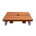 Ver imagem 4 de Suporte para Vaso de Planta Quadrado com Rodinhas Cristal 30cm