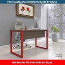 Ver imagem 2 de Mesa Escritório P25 Tub Pandin 170 Cm (larg) X 70 Cm (prof) Tampo Mdp Walnut Pé Aço Tubular