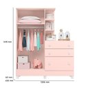 Ver imagem 3 de Jogo Quarto Infantil Doce Sonho Reto 2 Peças Berço Guarda Roupas Qmovi