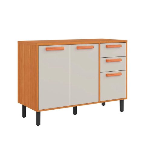 Balcão Itatiaia Nápoles 120cm 3 Portas e 2 Gavetas Cinamomo/off-white