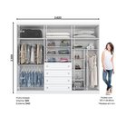 Ver imagem 6 de Guarda Roupa Casal 6 Portas 4 Gavetas Mississipi Henn Branco