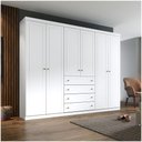 Ver imagem 1 de Guarda Roupa Casal 6 Portas 4 Gavetas Mississipi Henn Branco