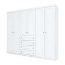 Ver imagem 4 de Guarda Roupa Casal 6 Portas 4 Gavetas Mississipi Henn Branco
