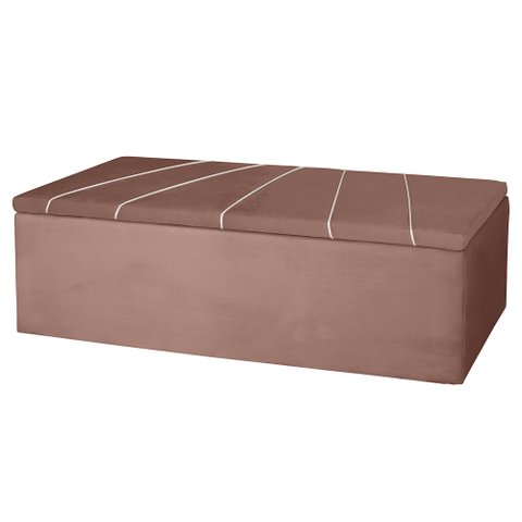 Calçadeira Baú Berlim Casal 140 Cm Suede Rose - MV Estofados Shop