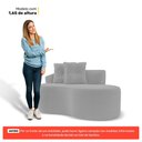 Ver imagem 5 de Kit 02 Sofás Orgânicos Living Bob 145cm 02 Lugares com 02 Almofadas Bouclê Cinza Claro - Abmaza