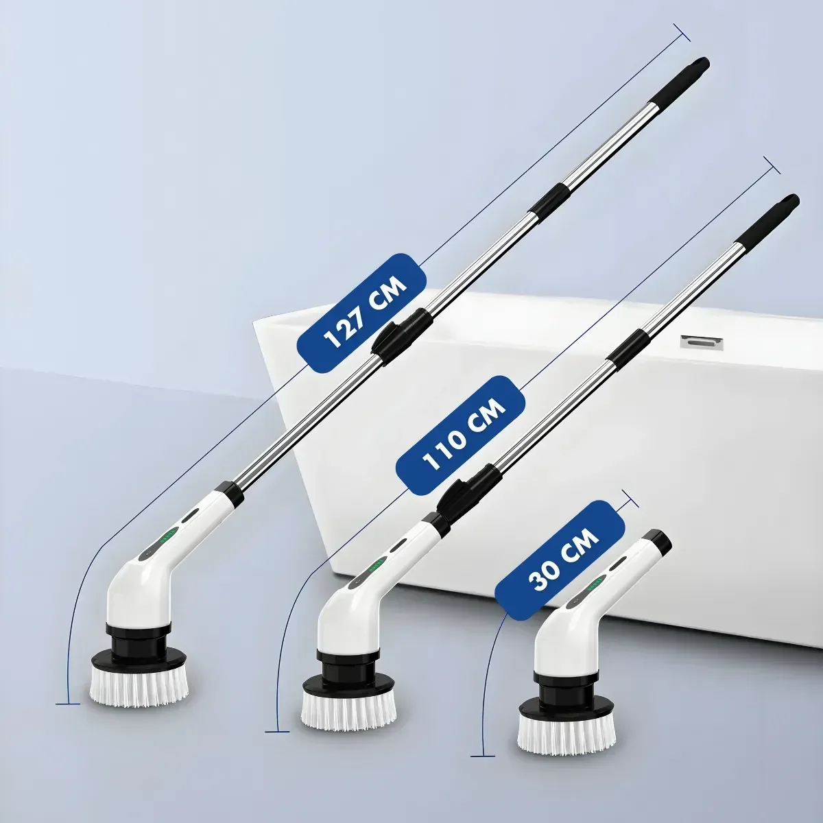 Esfregão Elétrico Versátil de Limpeza 360° Giratório Usb - 8