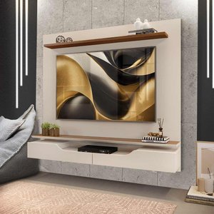 Painel de Sala para Tv até 60 Polegadas Off White Freijó Lolita Jm Móveis
