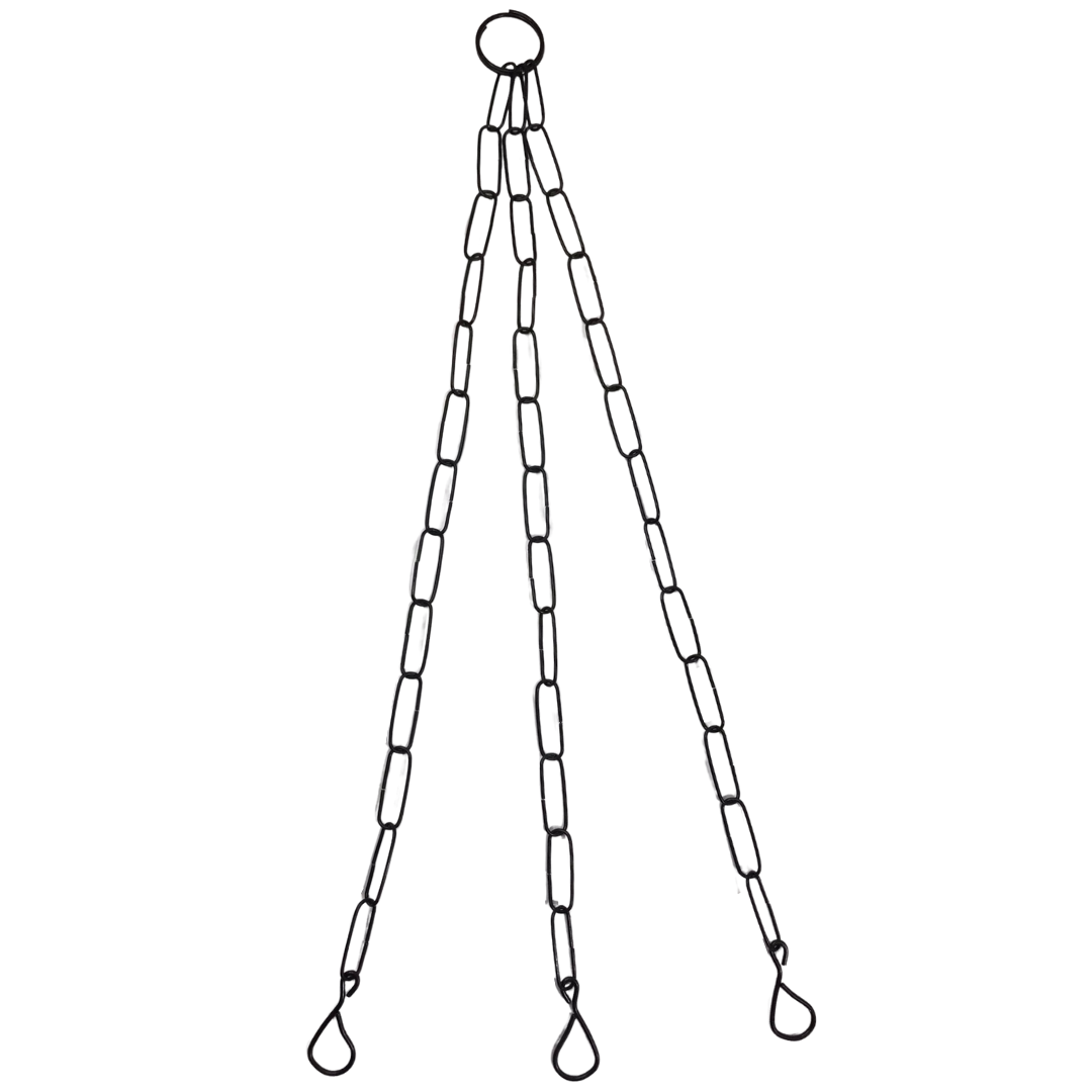 Kit 5 Correntes Tripla 44cm Aço p/ pendurar Vasos de Planta Cor: Preto - 4