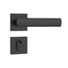 Fechadura Stam Porta Externa 803/35 Preto Roseta Aço Inox - 1