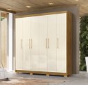 Ver imagem 1 de Roupeiro Permanbuco 100% Mdf 6 Gavetas e 6 Portas - Nature/champanhe Vila Rica