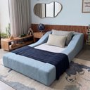 Ver mais imagens de Cama Infantil Montessoriana a Vácuo Solteiro Colchão Brinde Bouclê Azul Bebê Montanaris Decor