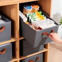 Ver imagem 1 de Cesto Multiuso Dobrável Cinza para Organizar Roupas