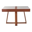 Ver imagem 3 de Mesa de Jantar Caroline 1,20m Extensível 1,80m em Madeira Maciça Imbuia Tampo Vidro Off White